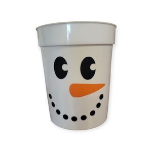 Handmade Christmas Snowman Plastic Cup.